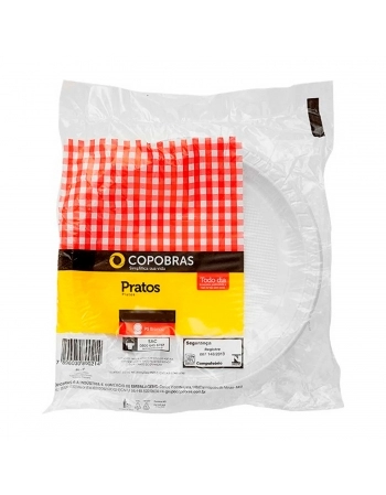 Prato Plástico Branco Ps 15Cm 50X10 - Copobras