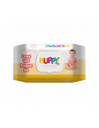 Toalha Umedecida Huppy Baby Wipes - Leve 100 Pague 80