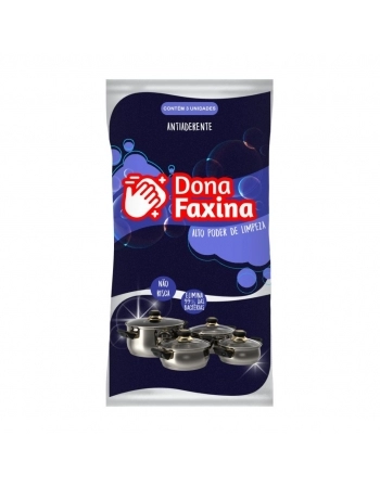 Esponja Multiuso Antiaderente Dona Faxina - Com 3 Unidades