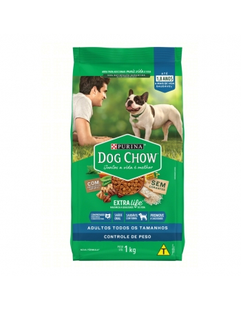 Ração Seca Dog Chow Extra Life Light - Sabor Carne, Frango e Arroz 1Kg