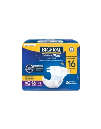 FRALDA BIGFRAL DERMA PLUS NOTURNA ECONOMICA XG C/16
