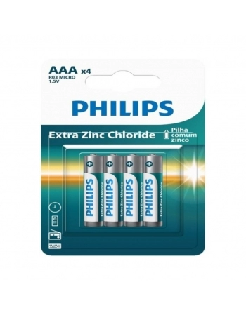 PILHA PHILIPS ZINCO AA C/4