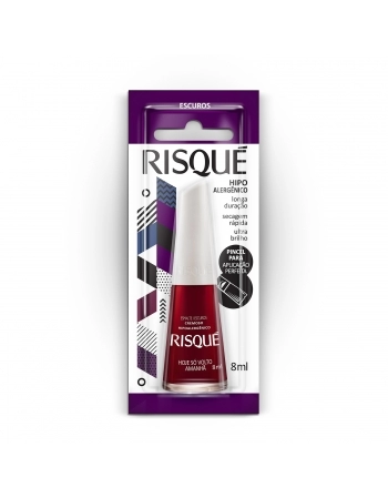 Esmalte Risqué Escuro Cremoso Hoje Só Volto Amanhã 8Ml - Caixa Com 6 Unidades Blister