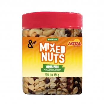 Pote de Mixed Nuts Agtal - Amendoim, Castanha de Caju e Amendoas 350g