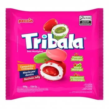 Bala Tribala Sortida Morango Peccin 500g
