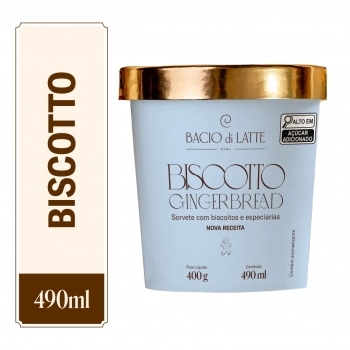 Pote Gelato Biscotto Bacio di Latte 490ml