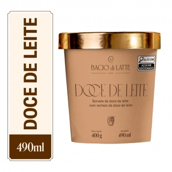 POTE GELATO BACIO LATTE 490ML DOCE LEITE