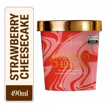 POTE GELATO BACIO LATTE 490ML MORANGO