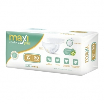 Fralda Geriátrica Maxi Confort Plus G - Com 20 Unidades