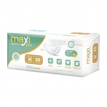 Fralda Geriátrica Maxi Confort Plus M - Com 20 Unidades