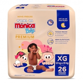 FRALDA TUR DA MONICA PREMIUM JUMBO PQ C/26