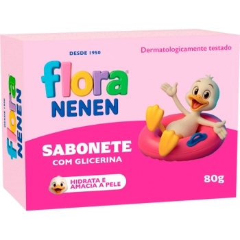 SABONETE BARRA FLORA NENEN AZUL 80G