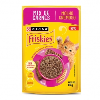 Ração Úmida sachê Friskies Carne ao Molho 80g