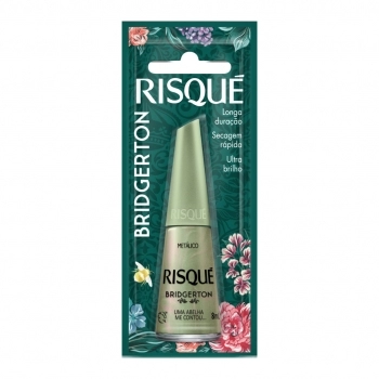 Esmalte Verde Risqué Bridgerton Uma Abelha Me Contou Metálico 8ml Blister - Caixa com 6 Unidades
