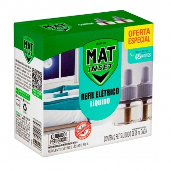 Mat Inset Elétrico Líquido Refil 28ml 45 Noites - Com 2 Unidades