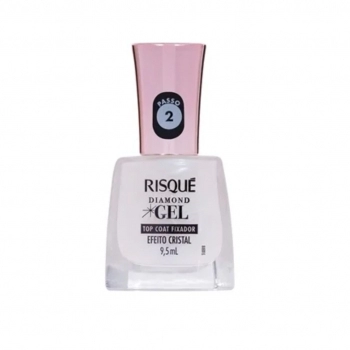 Esmalte Risqué Top Coat Dgel Efeito Cristal Blister 9,5ml - Caixa com 6 unidades