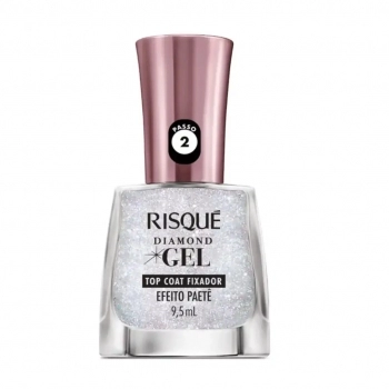 Esmalte Risqué Top Coat Dgel Efeito Paete Blister 9,5ml - Caixa com 6 unidades