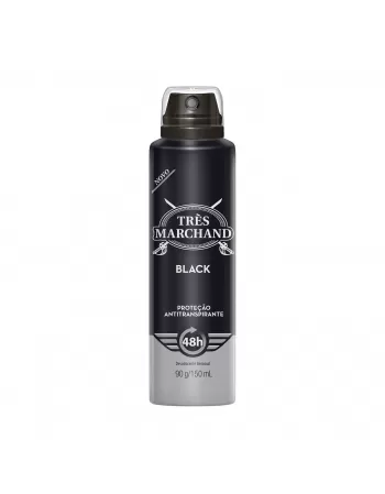 Desodorante Aerosol Très Marchand Masculino Black 150Ml