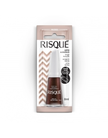 Esmalte Risqué Nude Metálico Brilho, Brilho Meu 8Ml - Caixa Com 6 Unidades Blister