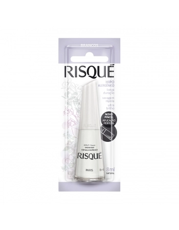 Esmalte Risqué Branco Cremoso Paris 8Ml - Caixa Com 6 Unidades Blister