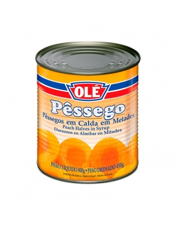 Pêssego Em Calda Metades Lata Olé 450G