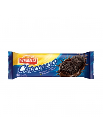 Biscoito Recheado Chocolate Vitarella Chocoresco 60G