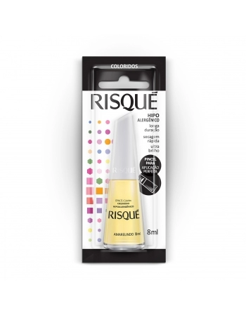 Esmalte Risqué Coloridos Cremosos Amarelindo 8Ml - Caixa Com 6 Unidades Blister