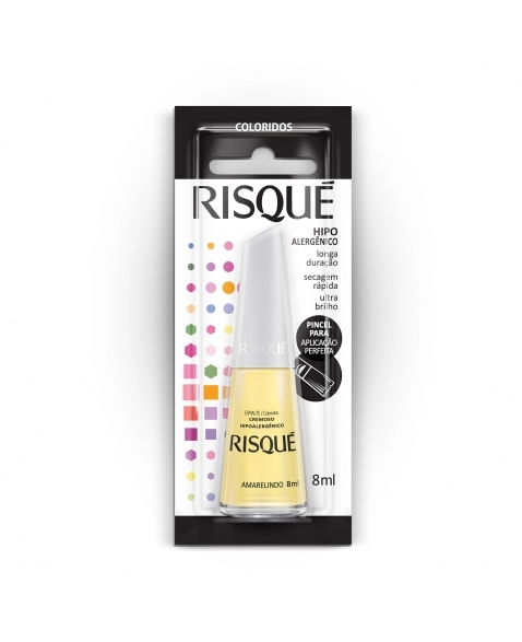 Esmalte Risqué Coloridos Cremosos Amarelindo 8Ml - Caixa Com 6 Unidades Blister